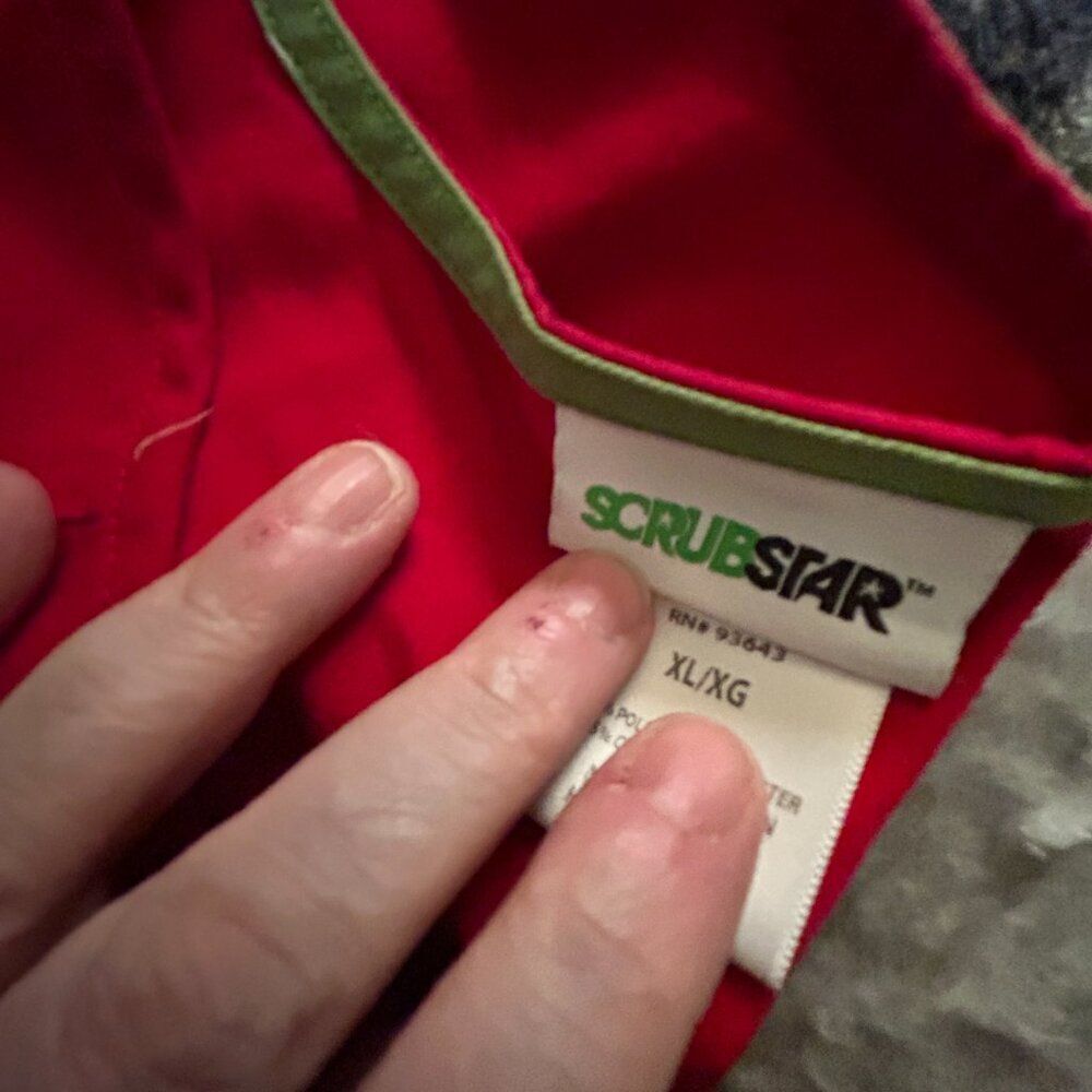 ScrubStar Red Mock Wrap Scrub Top - Extra Large - XL - Picture 5 of 8